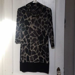 Black leopard print dress